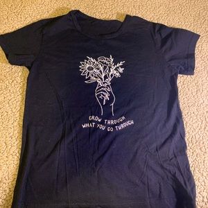 A short sleeve graphic black t-shirt